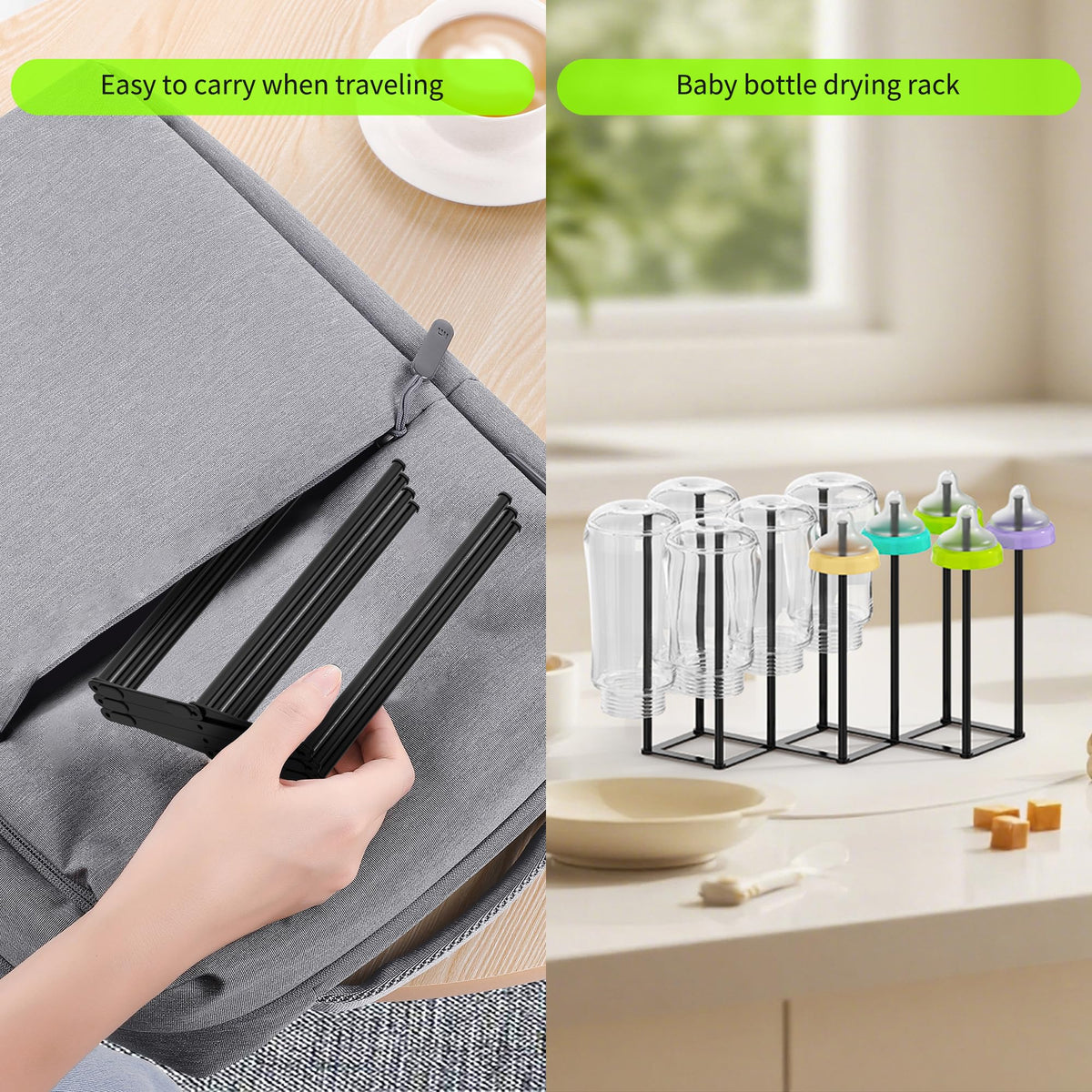 Folded laemyfyre drying rack for compact storage