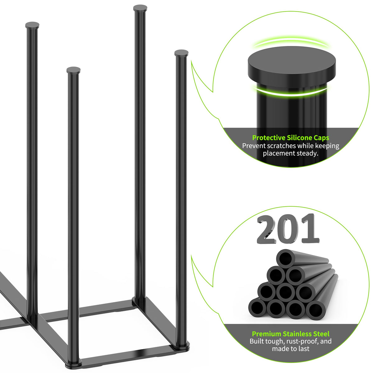 Laemyfyre bottle drainer stand in a modern kitchen