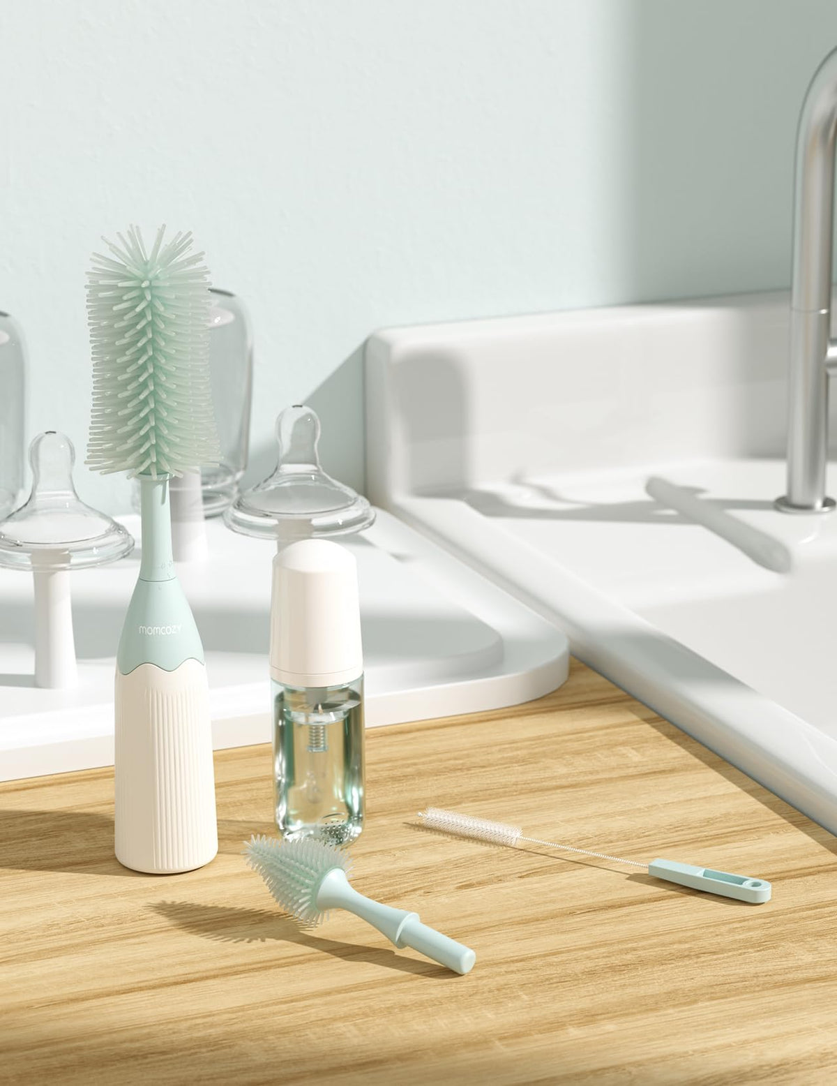 Portable Momcozy cleaning kit for travel use
