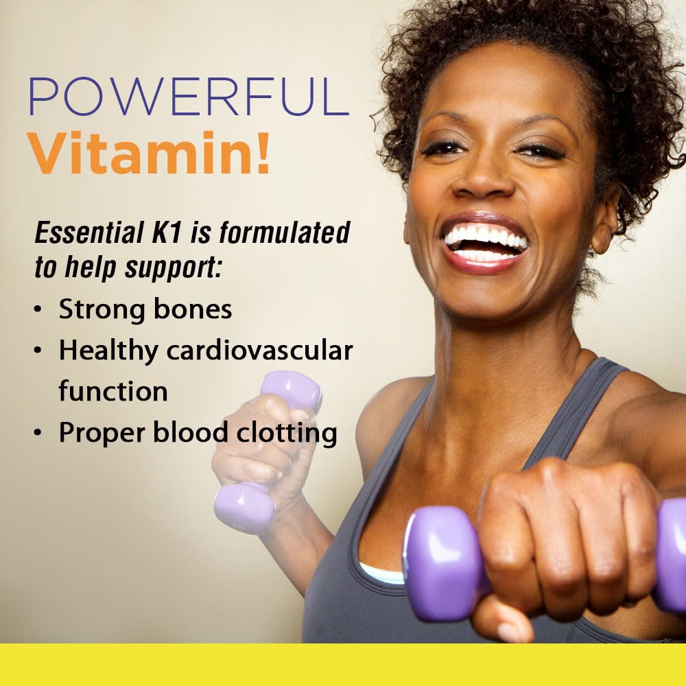 Authentic USA imported Nature's Life Vitamin K1 capsules for dietary bone and heart support