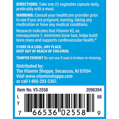 Authentic USA imported 90 vegan capsules of Vitamin K2 100 mcg