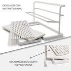 Natural diatomaceous earth mat for instant dish drying