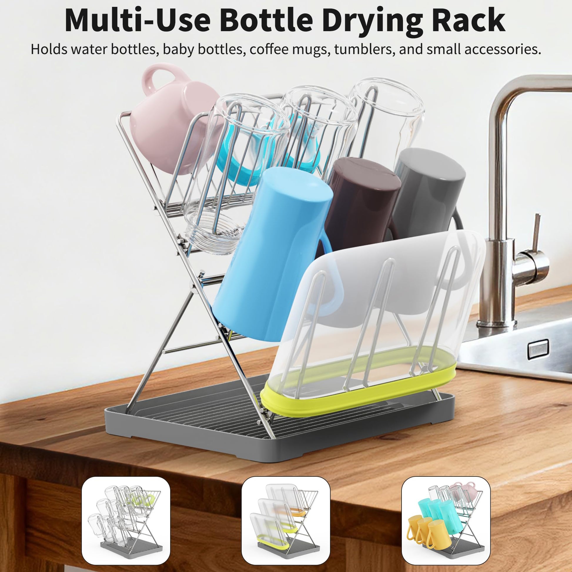 Removable drip tray for Solvrix bottle drying rack