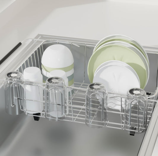 Close up of ZumenDa cup rack hooks and stainless steel finish