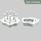 Top view of L-Wash gray and white bottle organizer