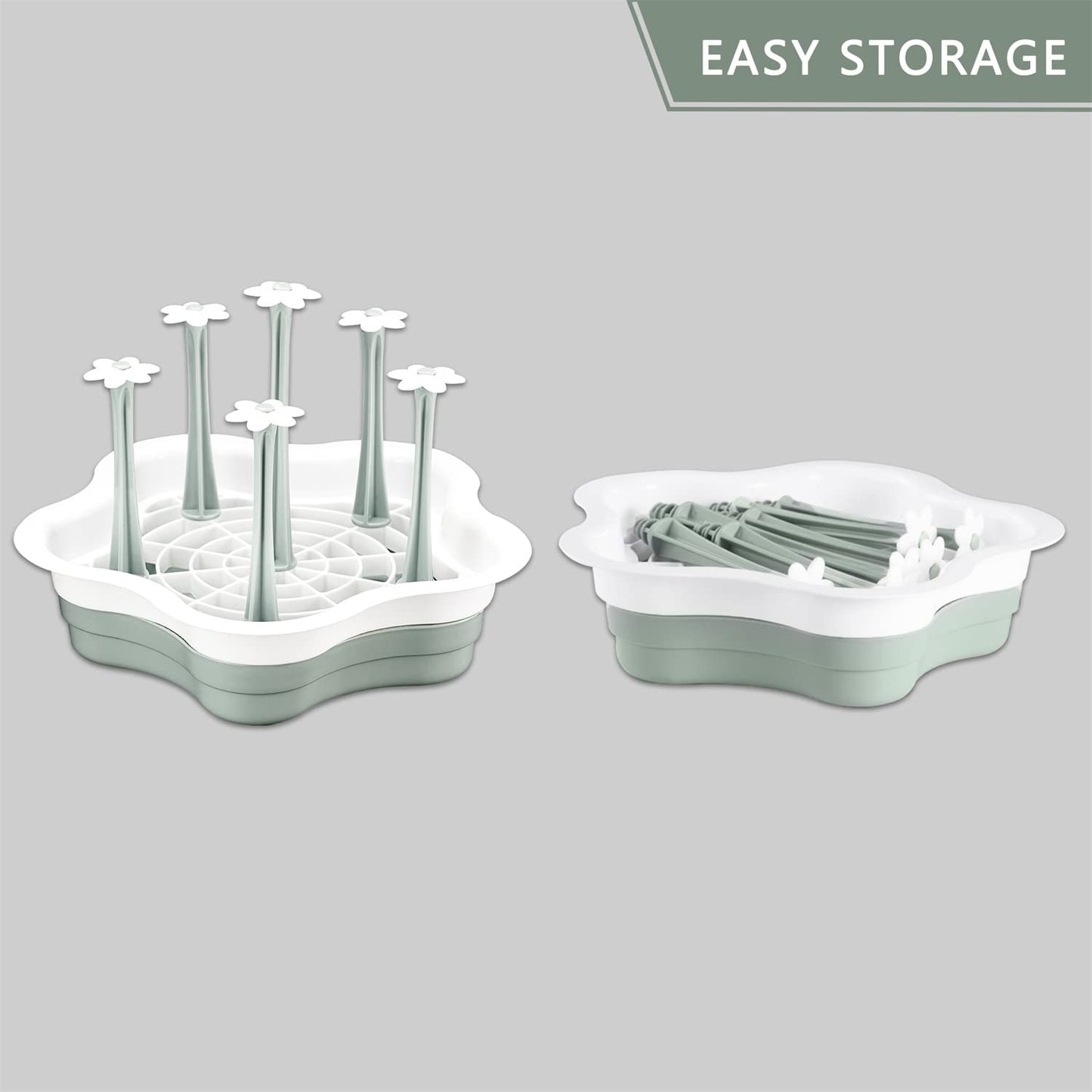 Top view of L-Wash gray and white bottle organizer