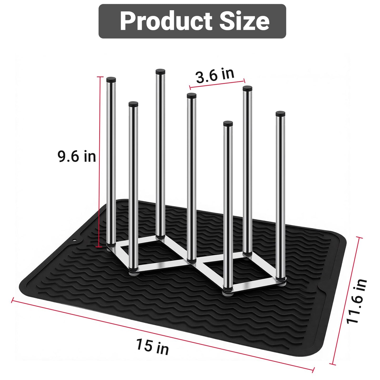 Foldable bottle drying rack showing stainless steel frame details