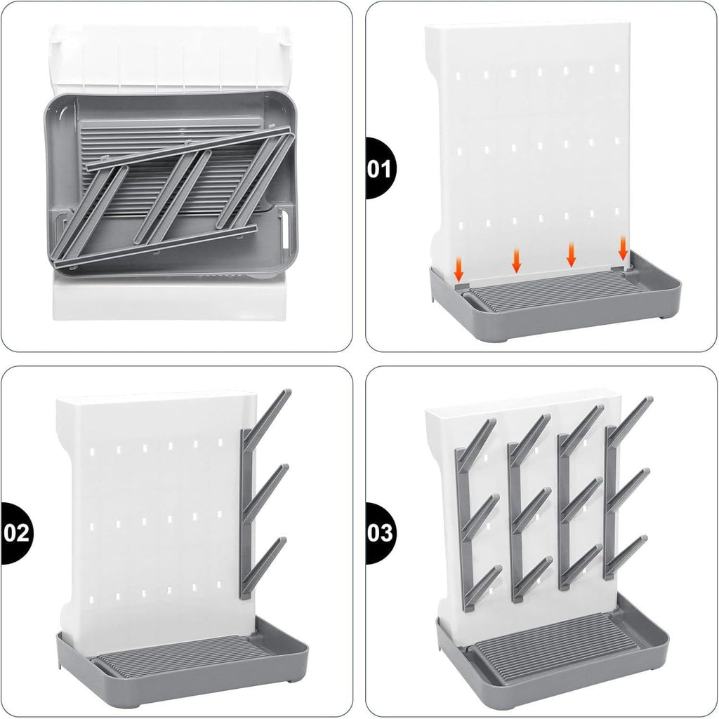 Vitality Grey baby bottle organizer with drip tray removed