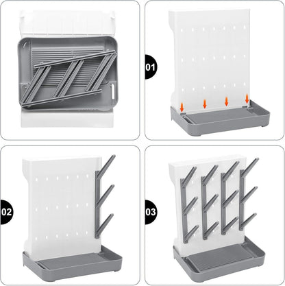 Vitality Grey baby bottle organizer with drip tray removed
