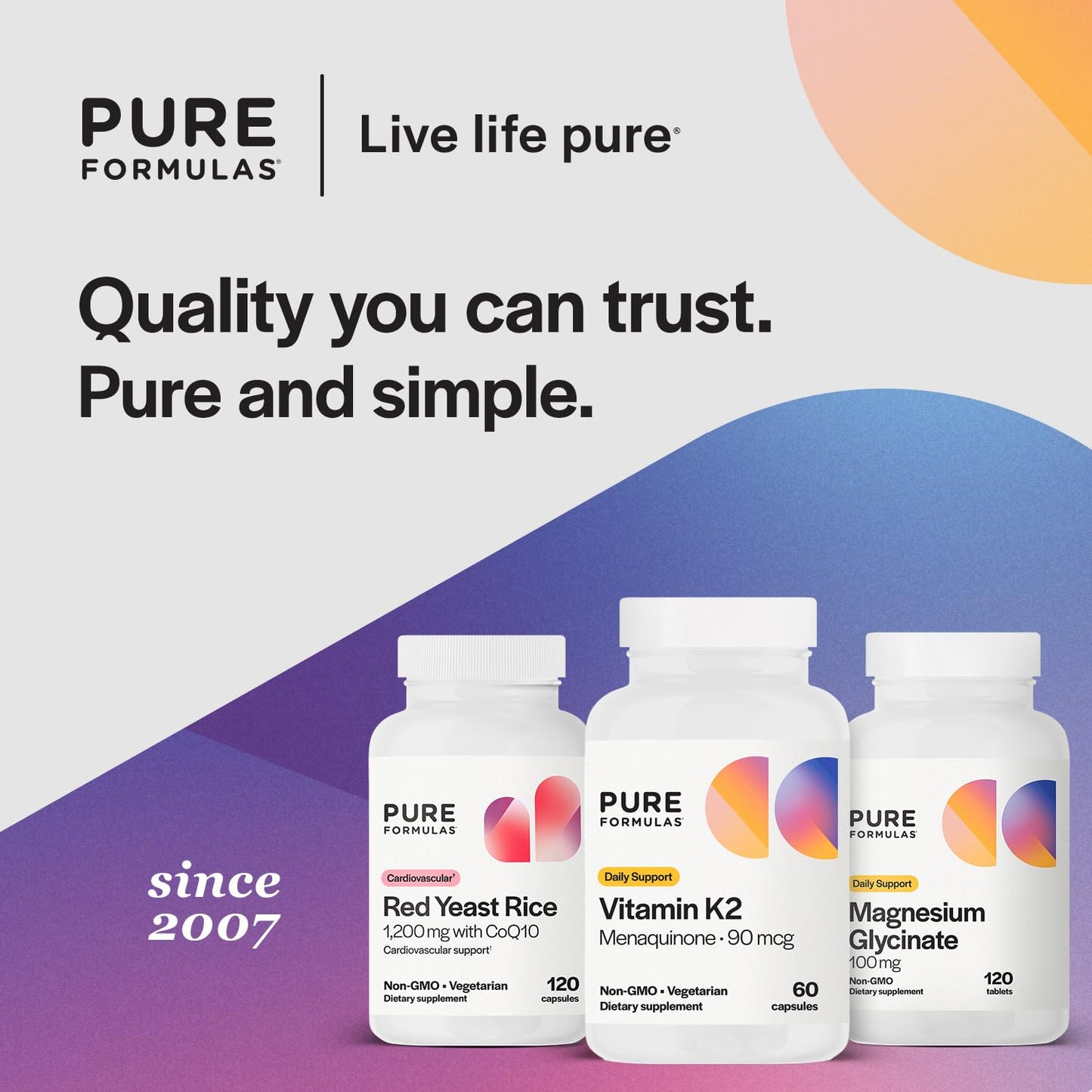 PureFormulas Vitamin K2 MK7 60 capsule count packaging for daily skeletal care