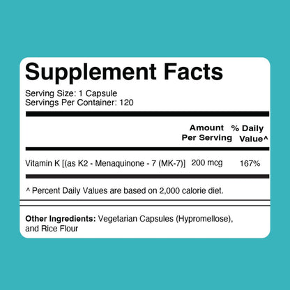 Side view of Divine Health Dr Colbert Vitamin K2 bottle highlighting dairy free and non GMO certifications.