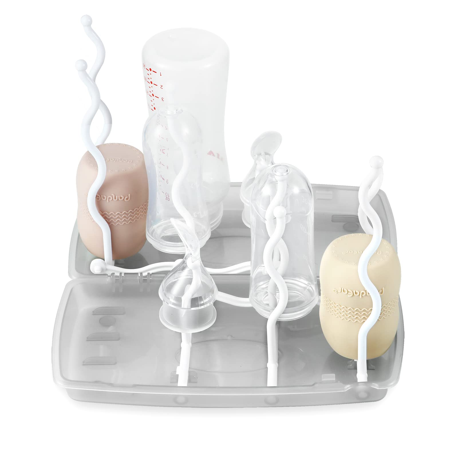 PandaEar baby bottle dryer rack in collapsible mode