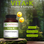 Pure Nutrition Vitamin K Complex 120 vegetarian tablets label details