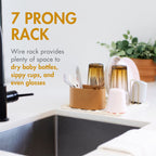 Boon Arc modular drying rack showing 7-prong wire layout