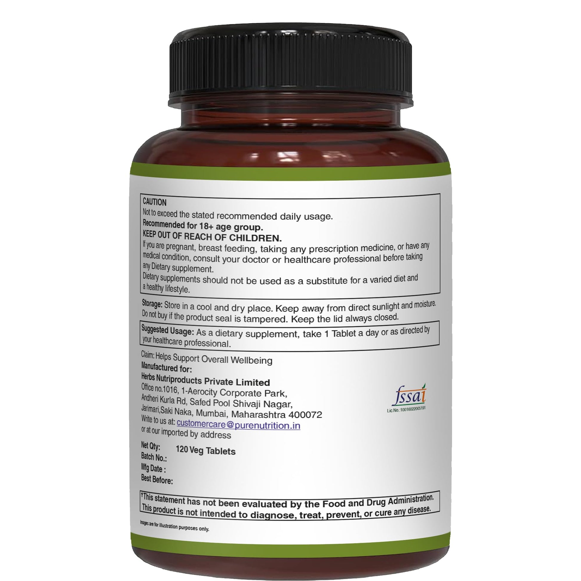 Pure Nutrition Natural Treasures Vitamin K complex side panel with manufacturing information