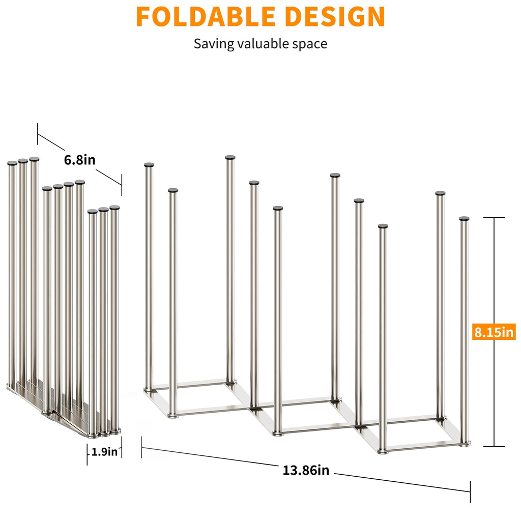 Stainless steel 10-pole bottle organizer for kitchen