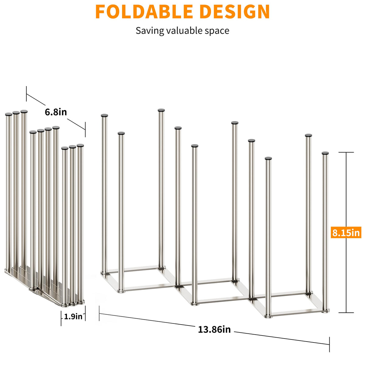 Stainless steel 10-pole bottle organizer for kitchen