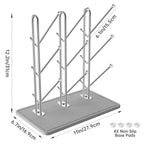 Modern stainless steel bottle rack for reusable bags and bottles