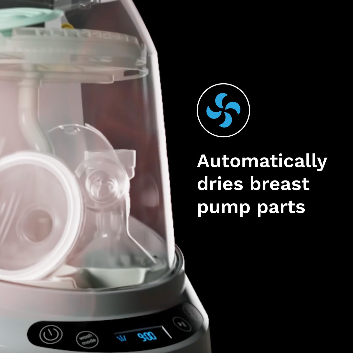 Baby Brezza rack holding wearable breast pump collection cups