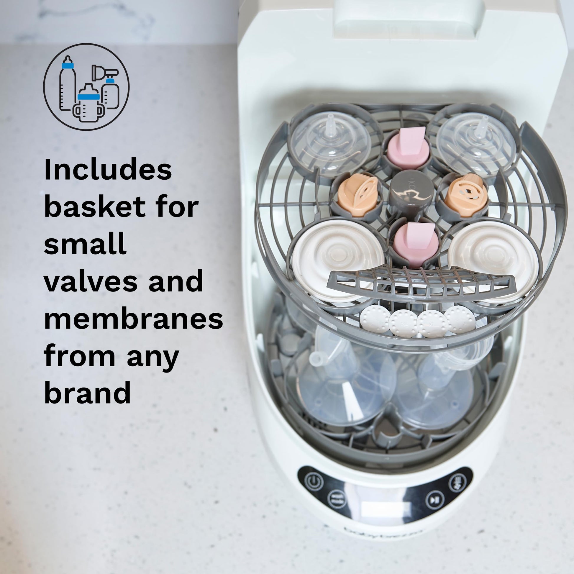 Baby Brezza Bottle Washer Pro rack fully assembled