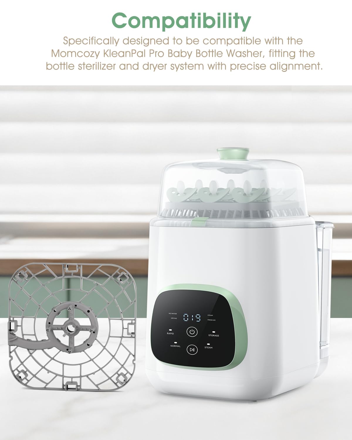 Tiga bottom tray installed in Momcozy KleanPal Pro washer