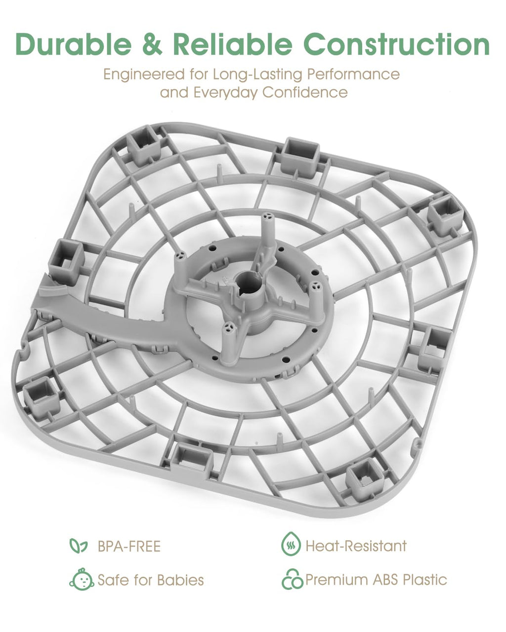 Top view of BPA-free replacement base tray for bottle sterilizers