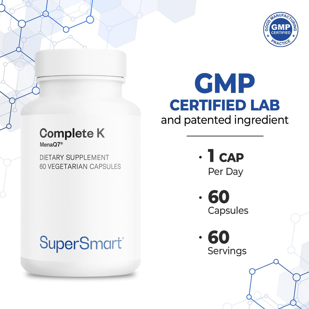 SuperSmart Complete K supplement non GMO and gluten free quality seal