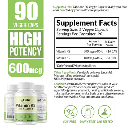 LIIFE imported non GMO soy free dietary supplement bottle label details