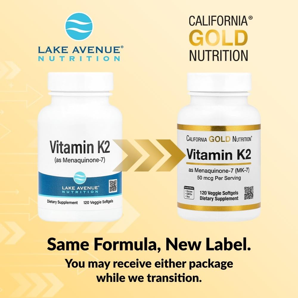 Back ingredients list of USA imported Lake Avenue Nutrition Menaquinone-7 bone health softgels