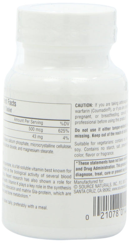 Source Naturals daily health supplements bottle displaying clean label manufacturing facts
