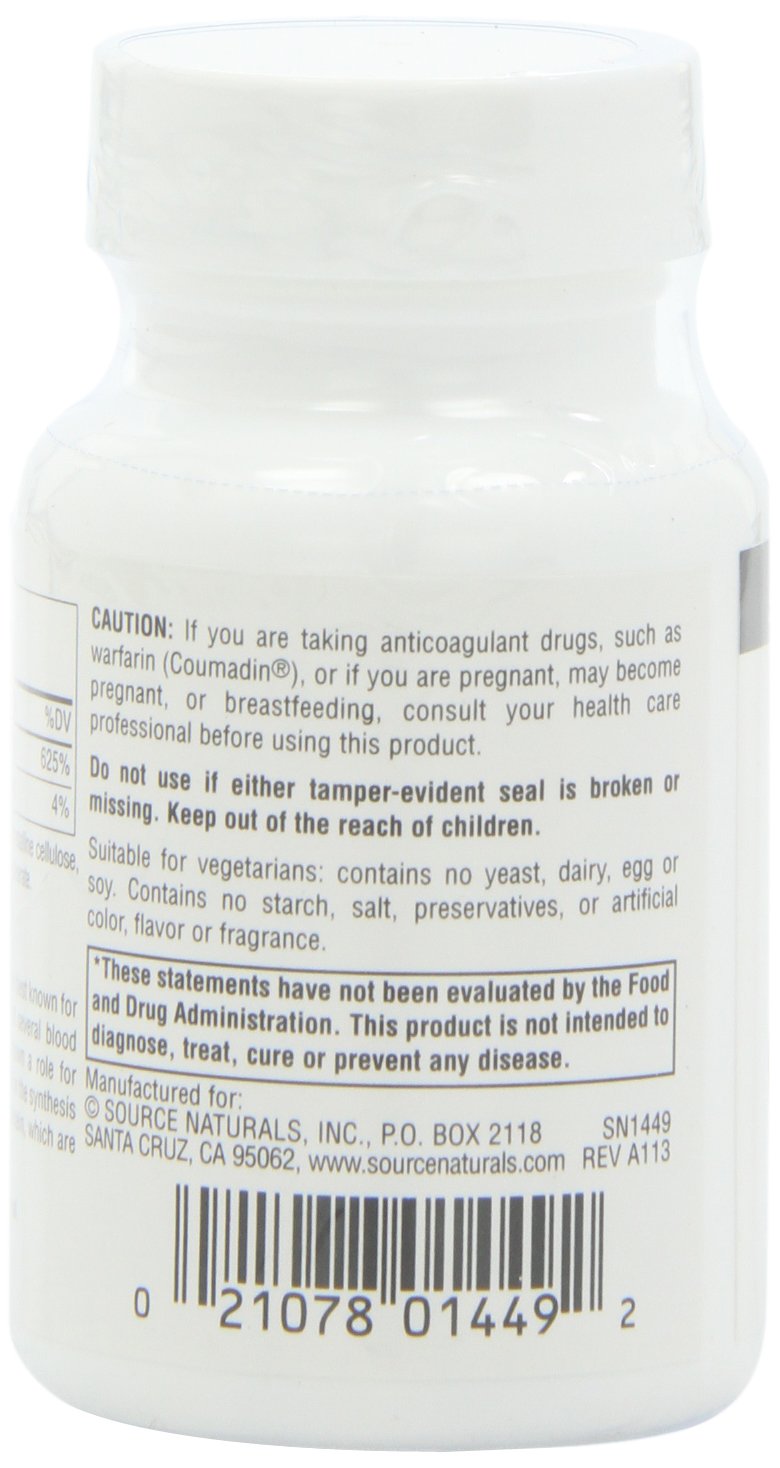 Vitamin K1 tablets for bone calcium metabolism support close up preview