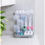 Close up of Velakade bottle drying rack base and upright hooks