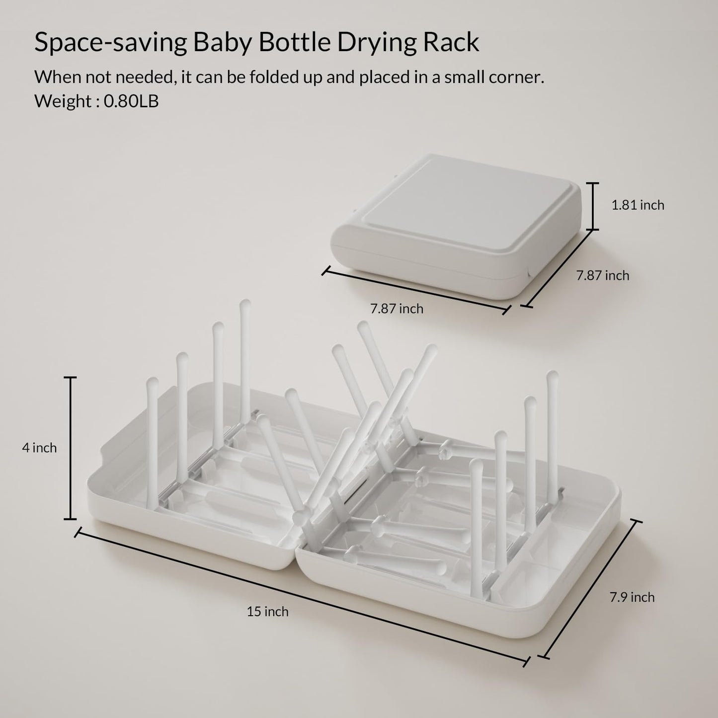 WHNL space saving drying rack showing 16 rib design