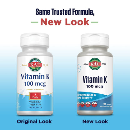Imported USA premium vitamin K1 rapid dissolve tablets for cardiovascular health and calcium metabolism