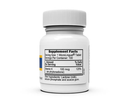 Authentic imported USA Superior Source Vitamin K1 100 tablets container.