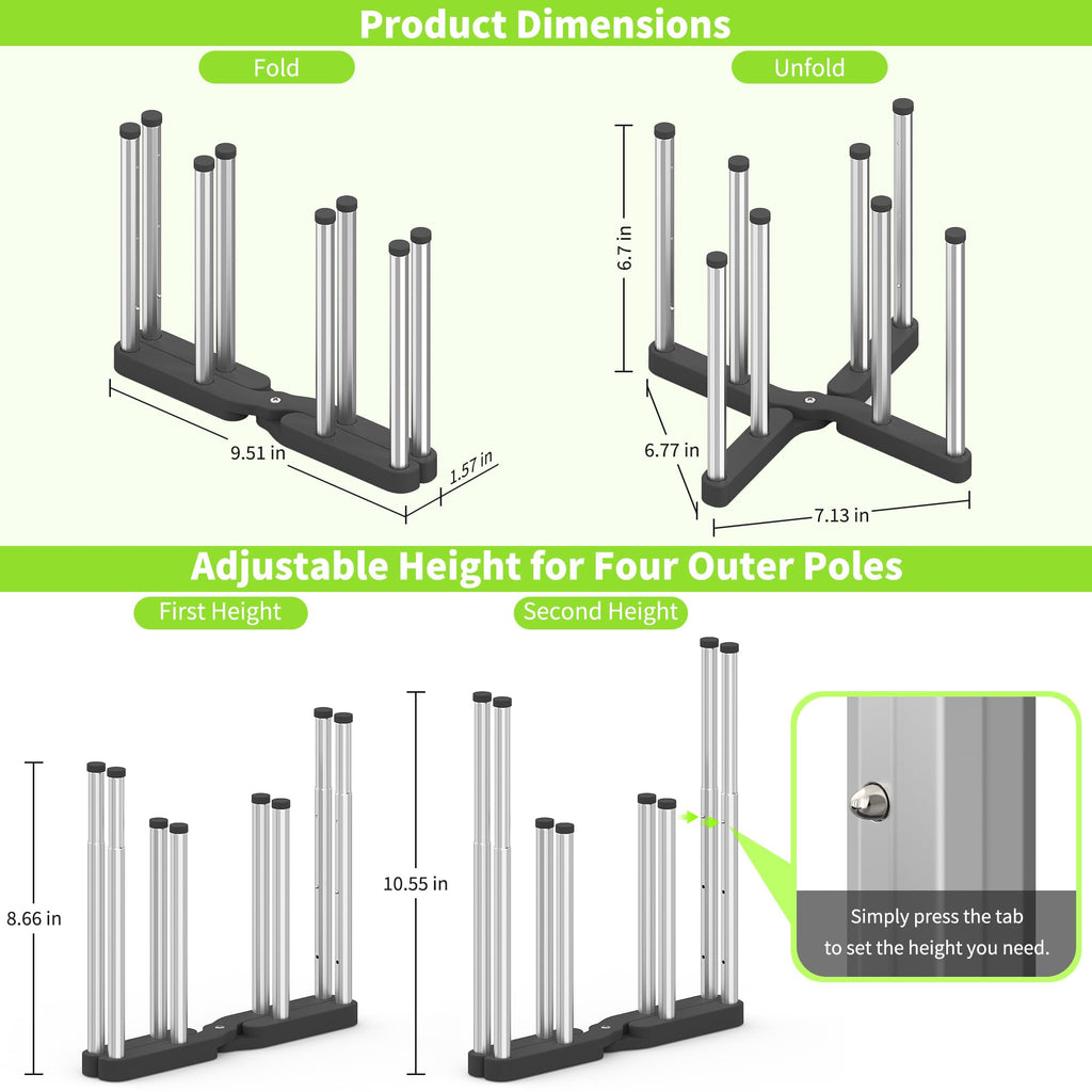 Folded Laemyfyre drying rack showing compact storage profile