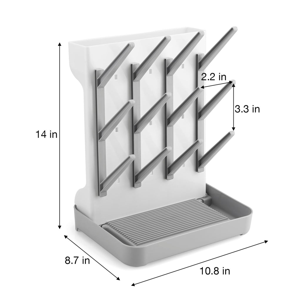 PandaEar vertical bottle dryer stand holding baby accessories