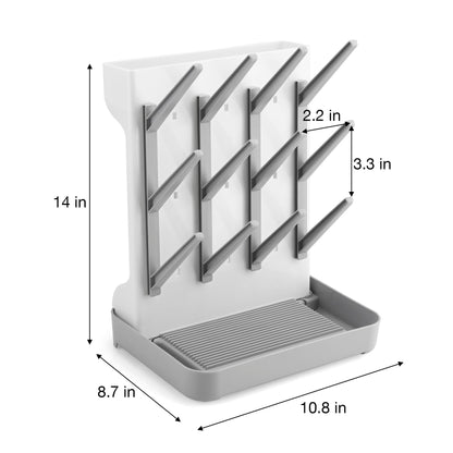 PandaEar vertical bottle dryer stand holding baby accessories