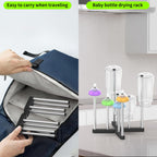 Laemyfyre drying rack holding tall sports bottles and mason jars