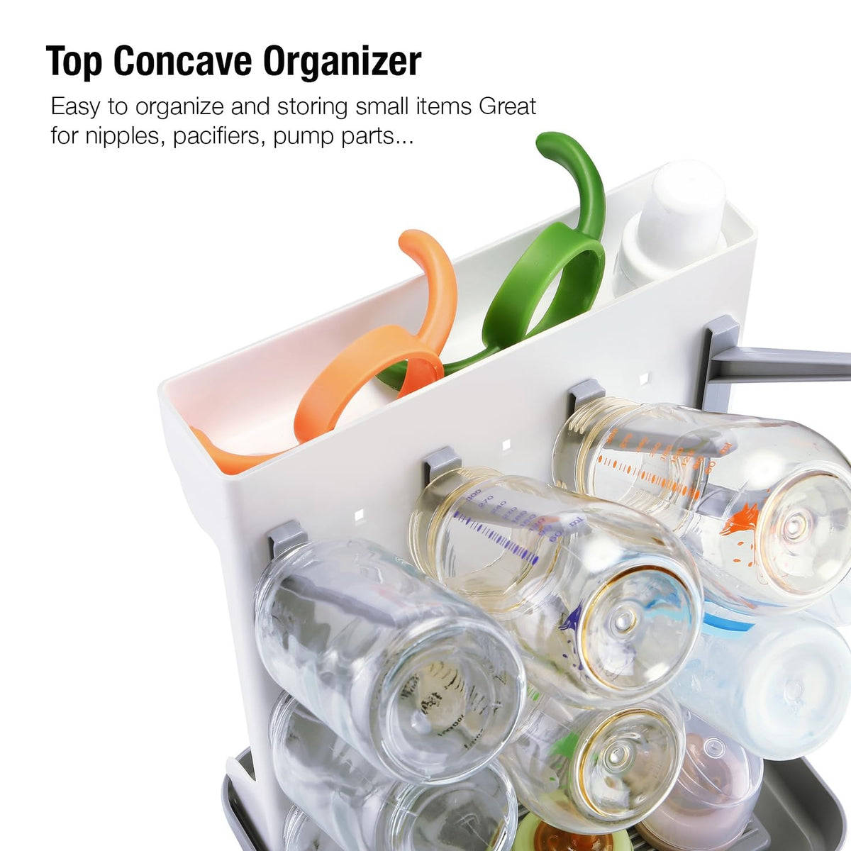 PandaEar bottle rack pegs detail for sippy cups and nipples