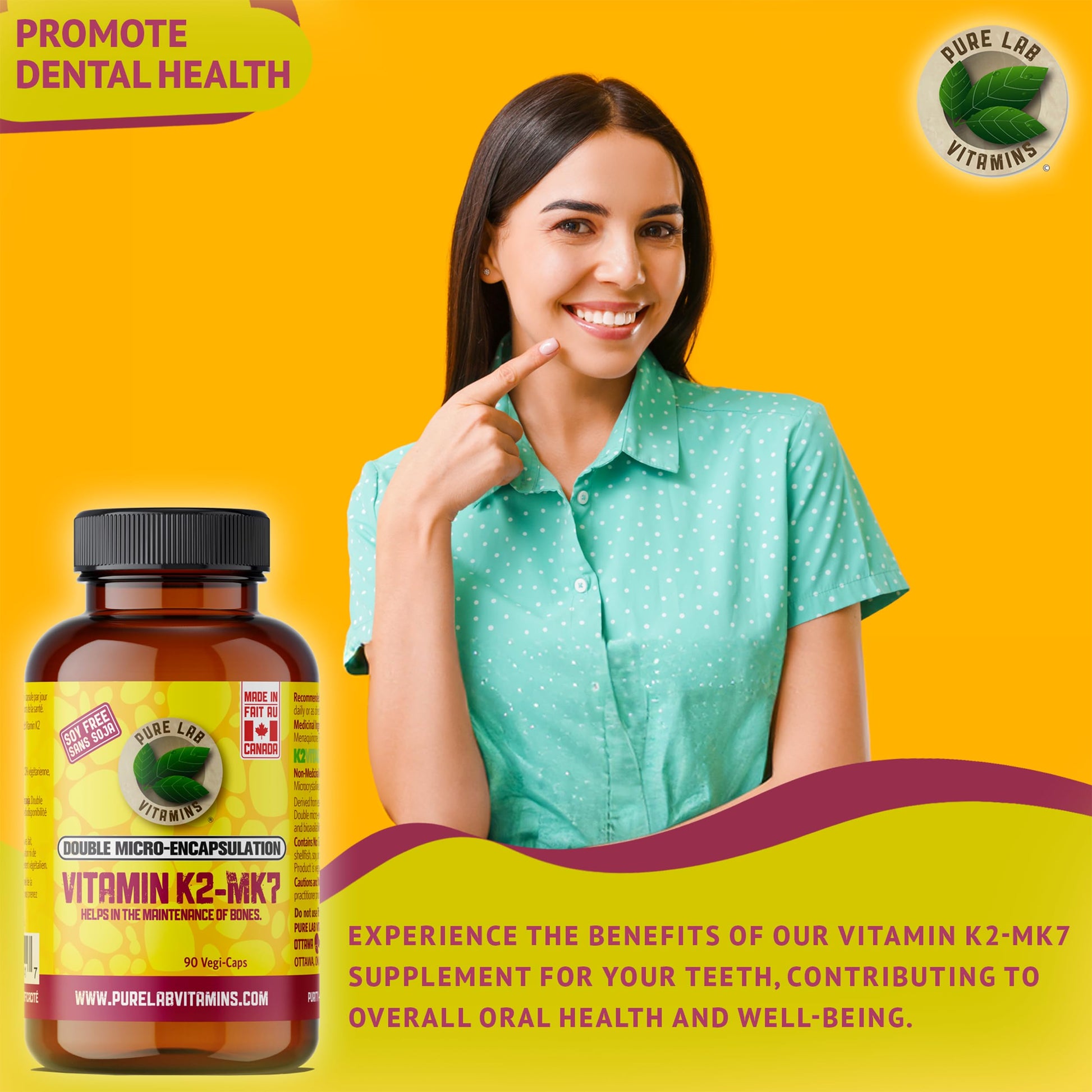 Pure Lab Vitamins Vitamin K2 MK7 soy free vegan capsules ingredients list and product facts