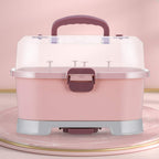 Zdolmy portable bottle storage box with cutlery basket