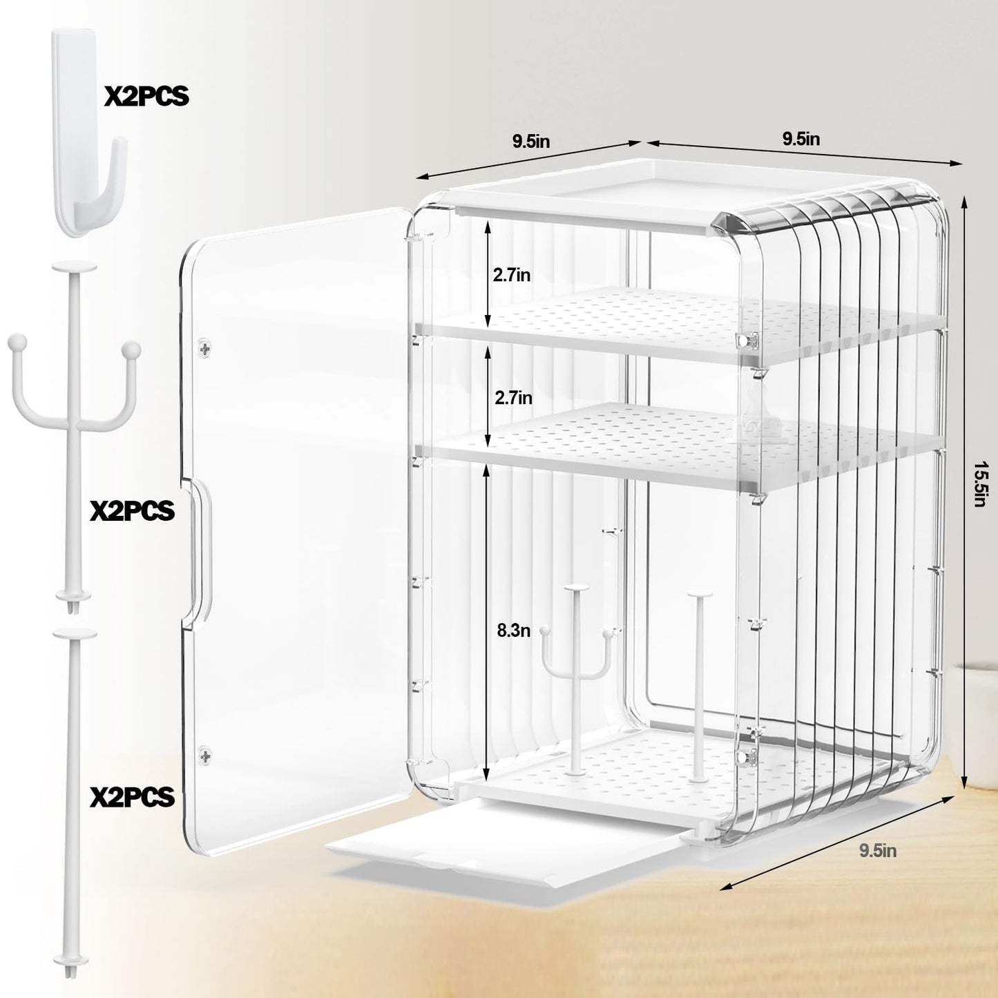 Xangnier bottle storage box showing clear ABS material