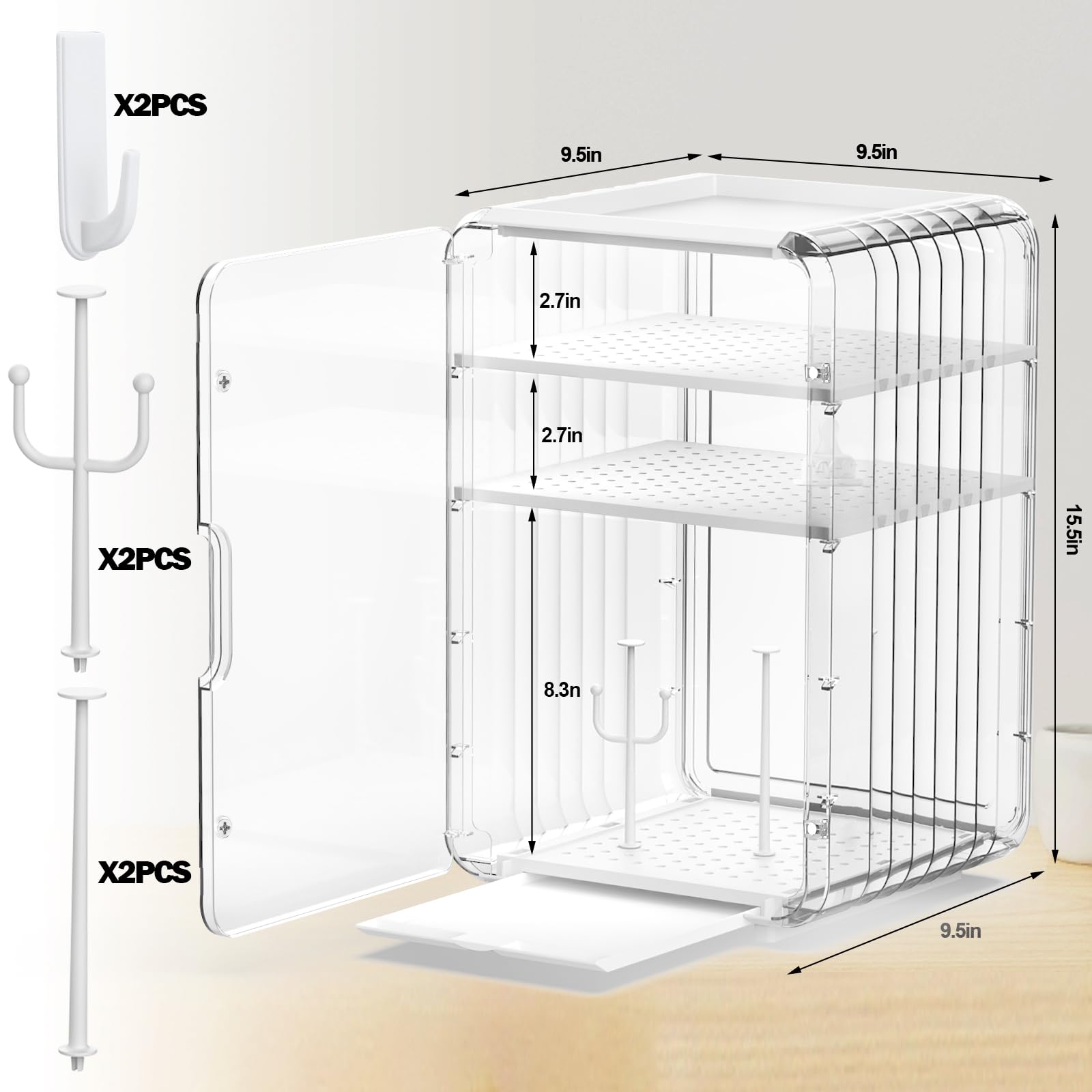Xangnier bottle storage box showing clear ABS material