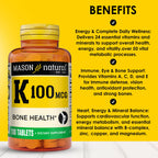 Mason Natural Vitamin K dietary supplement label details