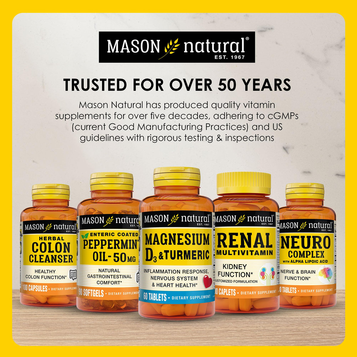 Mason Natural Vitamin K packaging layout and size reference