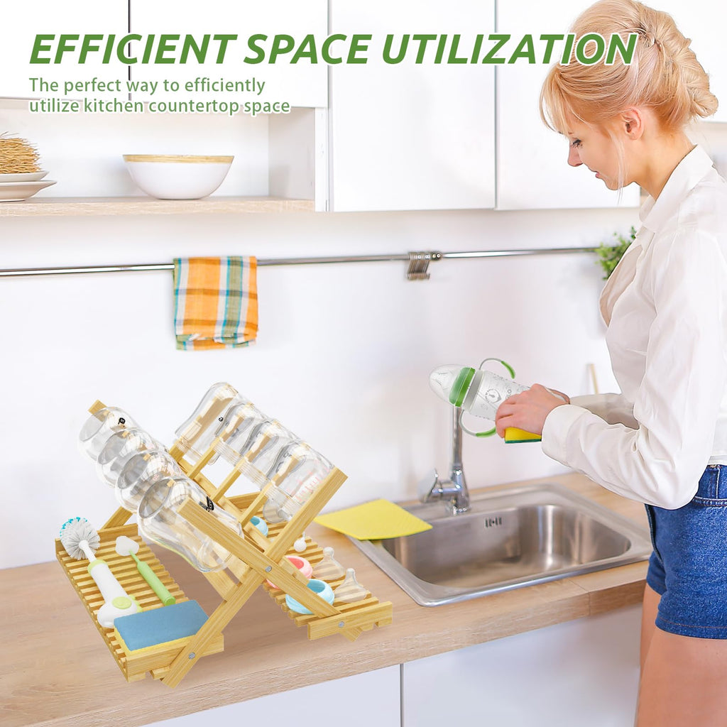 Travel-friendly foldable baby bottle drying rack