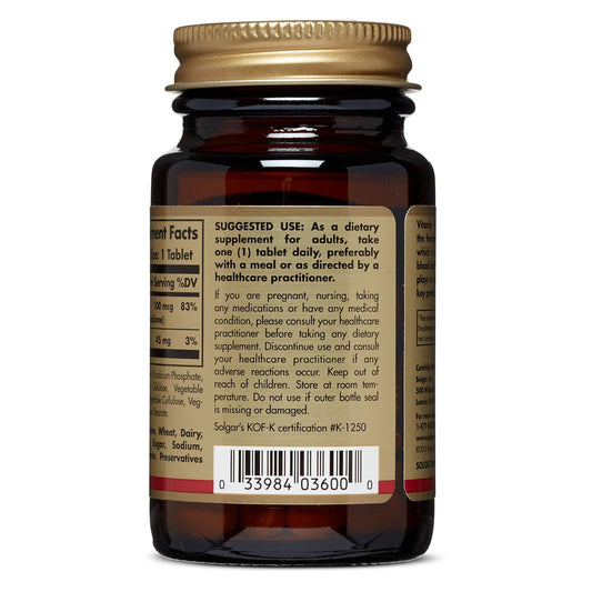 Solgar bone health support tablets nutritional information label details