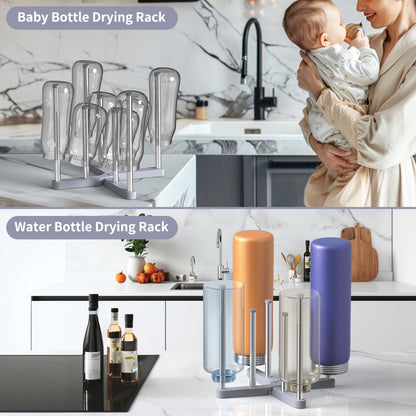 Vaekucean bottle drying rack folded flat for storage
