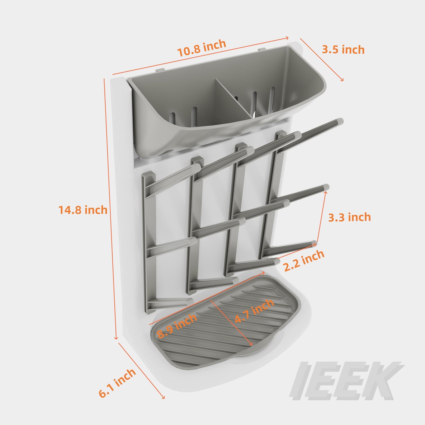 Close up of Ieek drying rack suction cups for wall mounting